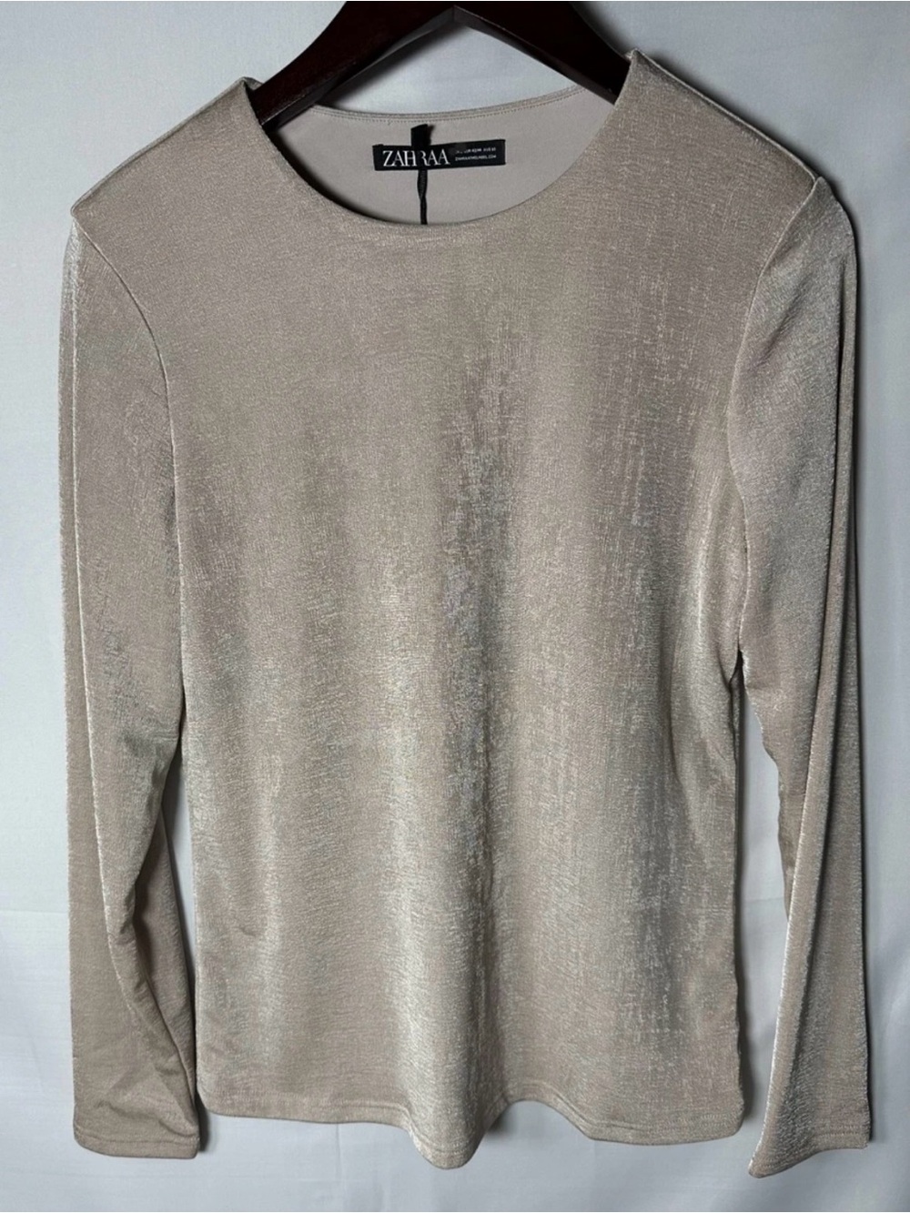 ZAHRAA Camille Body Shirt – Sand Color, Women Size M